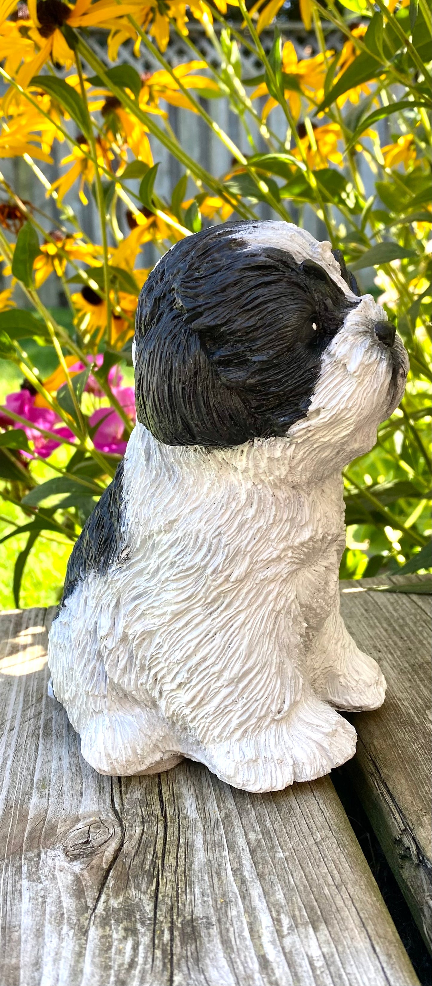 Shih Tzu/Maltese Dog Concrete Garden Statue, Shih Tzu/Maltese Dog Indoor/Outdoor Statue