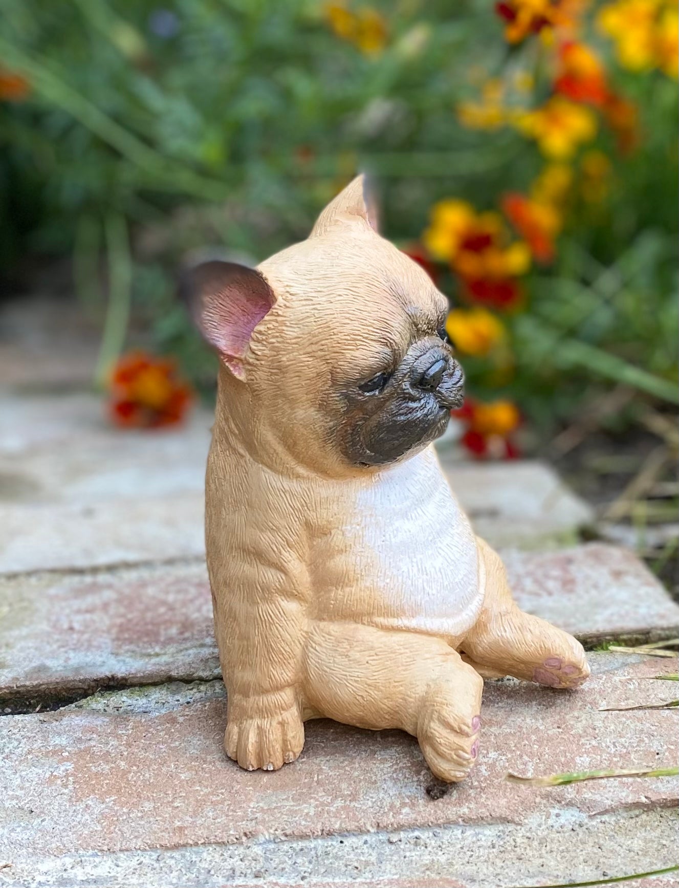 French Bulldog Sitting Dog Concrete Statue, Frenchie Dog Statue, Frenchie Dog Ornament, Indoor/Outdoor Statue