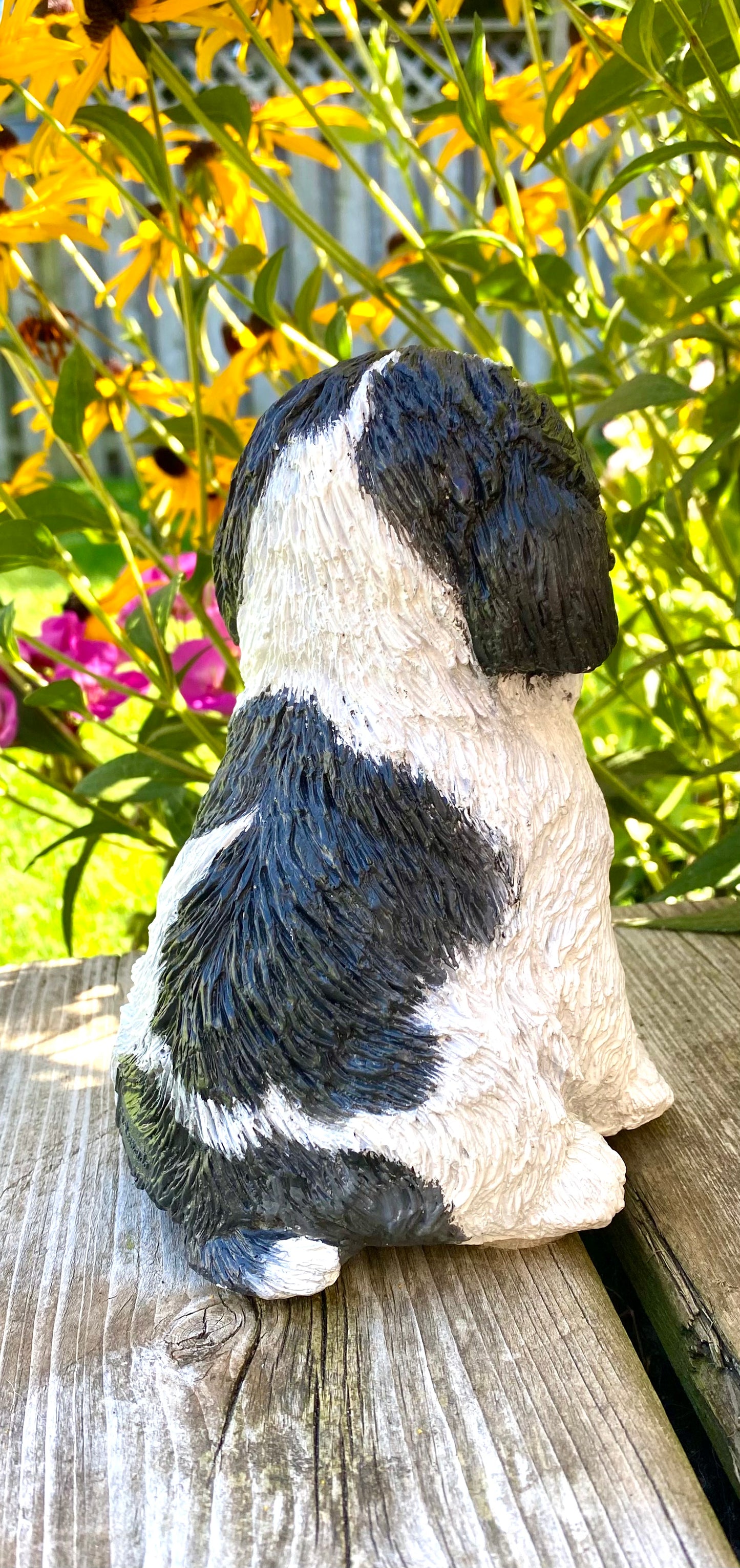 Shih Tzu/Maltese Dog Concrete Garden Statue, Shih Tzu/Maltese Dog Indoor/Outdoor Statue