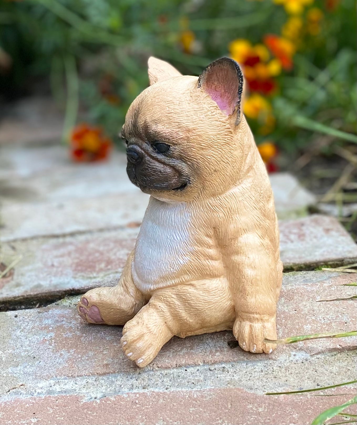 French Bulldog Sitting Dog Concrete Statue, Frenchie Dog Statue, Frenchie Dog Ornament, Indoor/Outdoor Statue