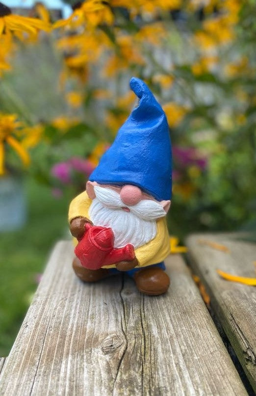 Gnome Statue, Garden Gnome, Gnome Ornament 6.25 inches (16cm) Blue Hat