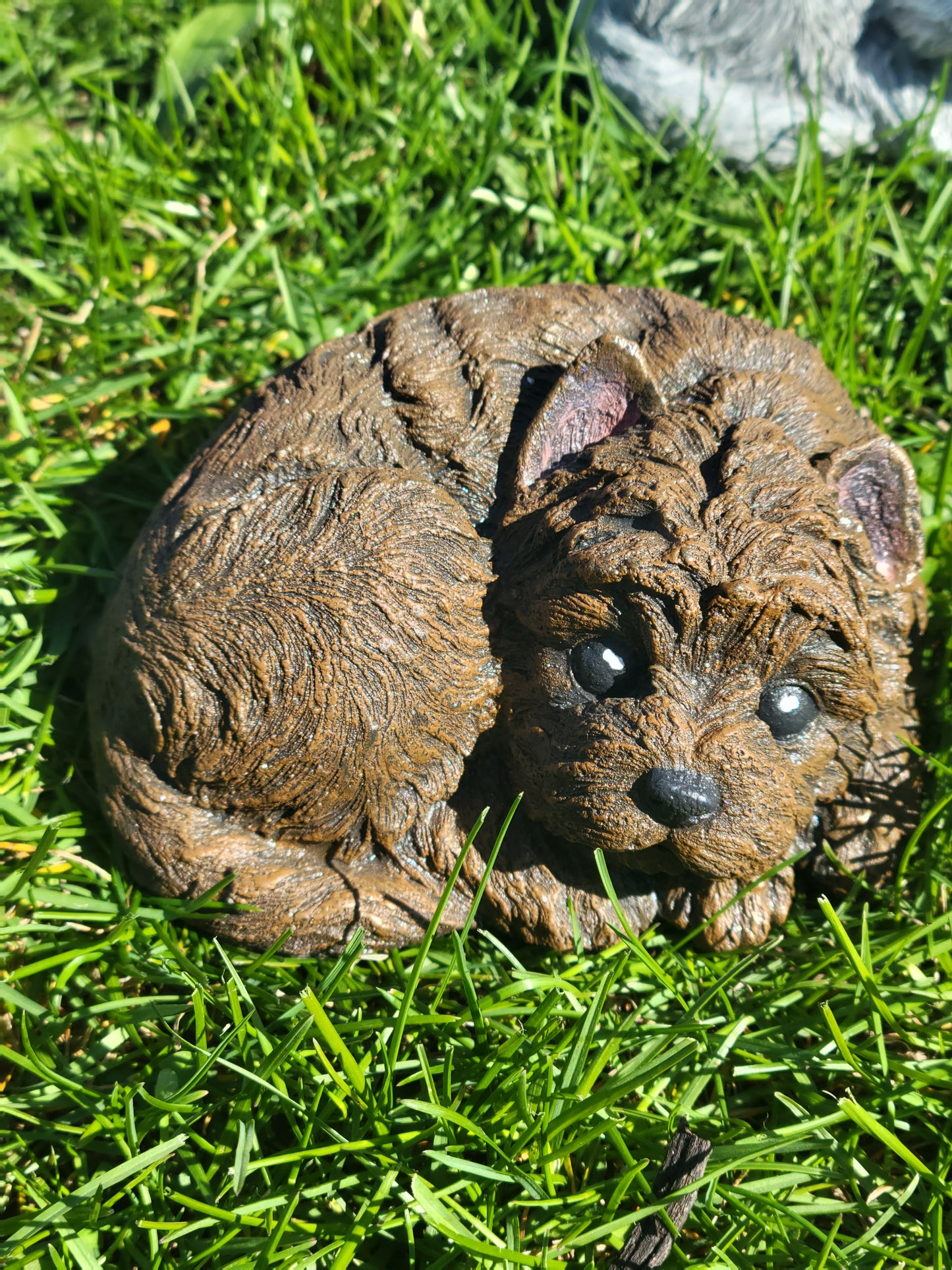 Dog Concrete Statue, Shy Dog Indoor/Outdoor Concrete Dog Statue