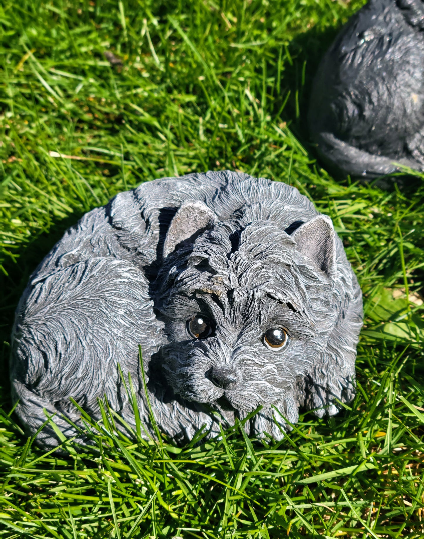 Dog Concrete Statue, Shy Dog Indoor/Outdoor Concrete Dog Statue