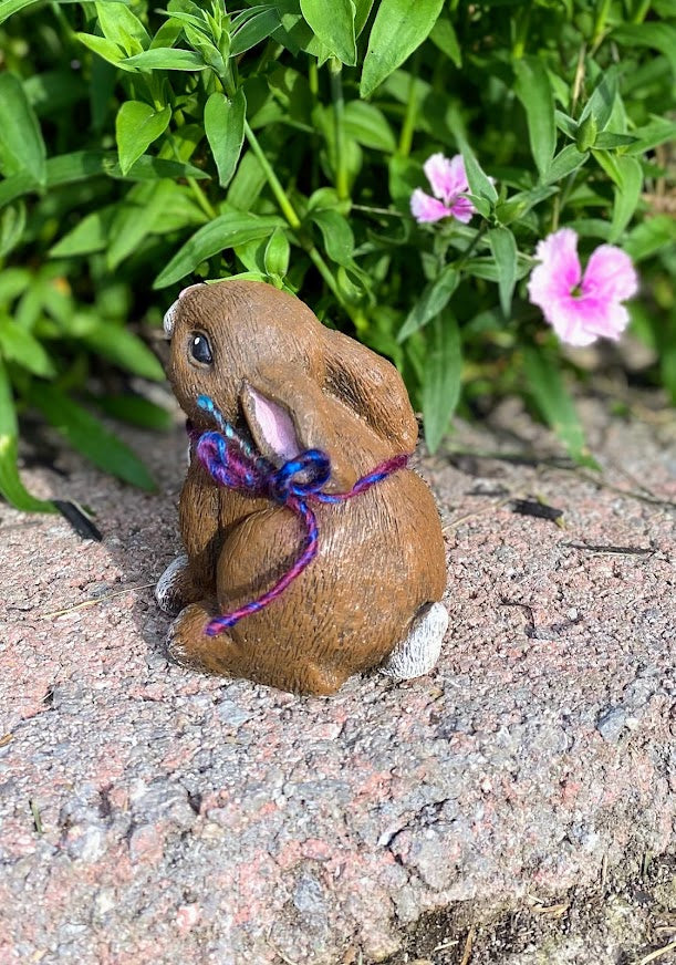 Bunny Statue Ornament, Rabbit Statue, Happy Bunny Garden Statue, Hare Statue, Indoor/Outdoor Statue