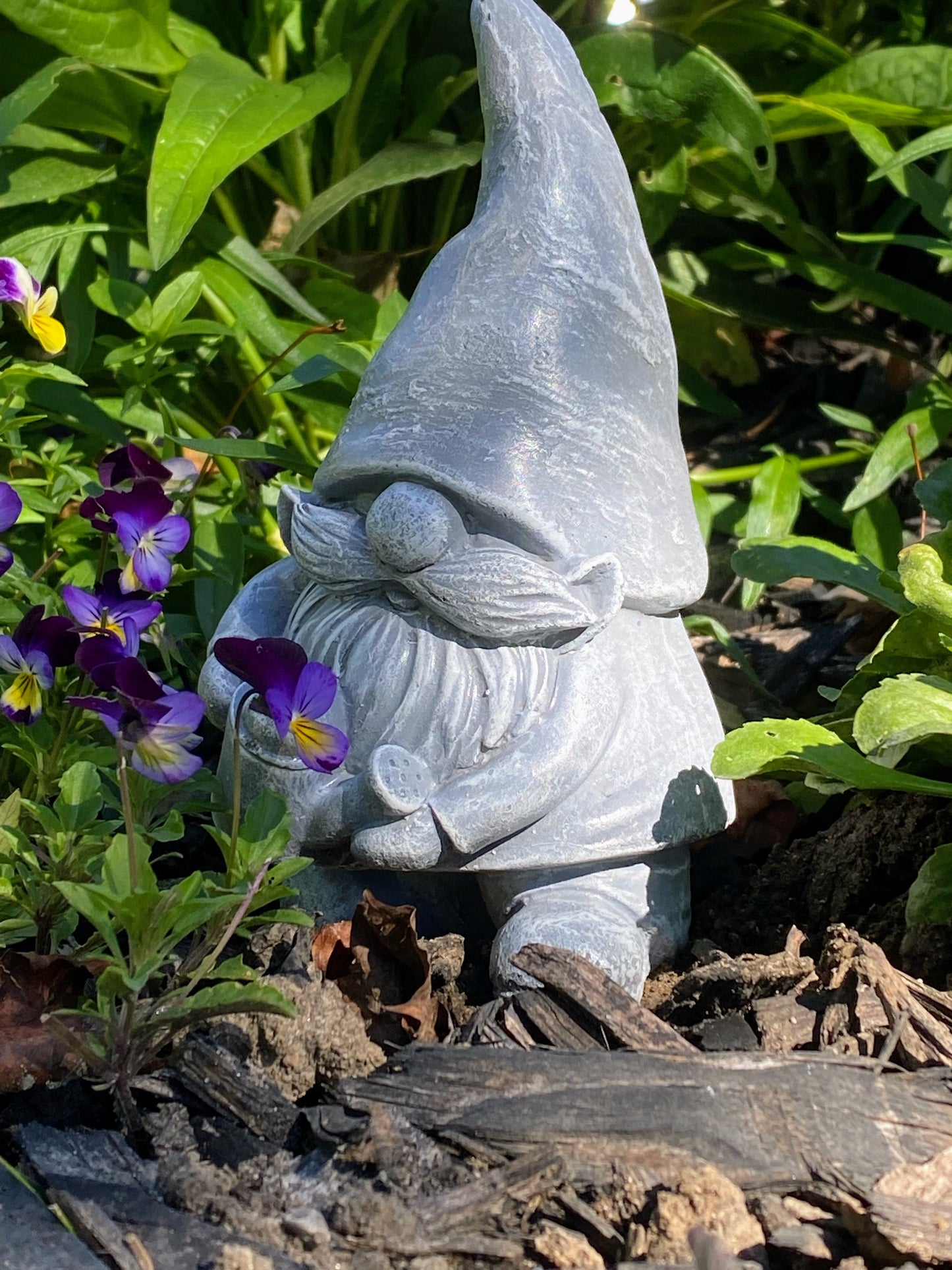 Gnome Statue, Garden Gnome, Gnome Ornament 6.25 inches (16cm) Red Hat & Monochrome