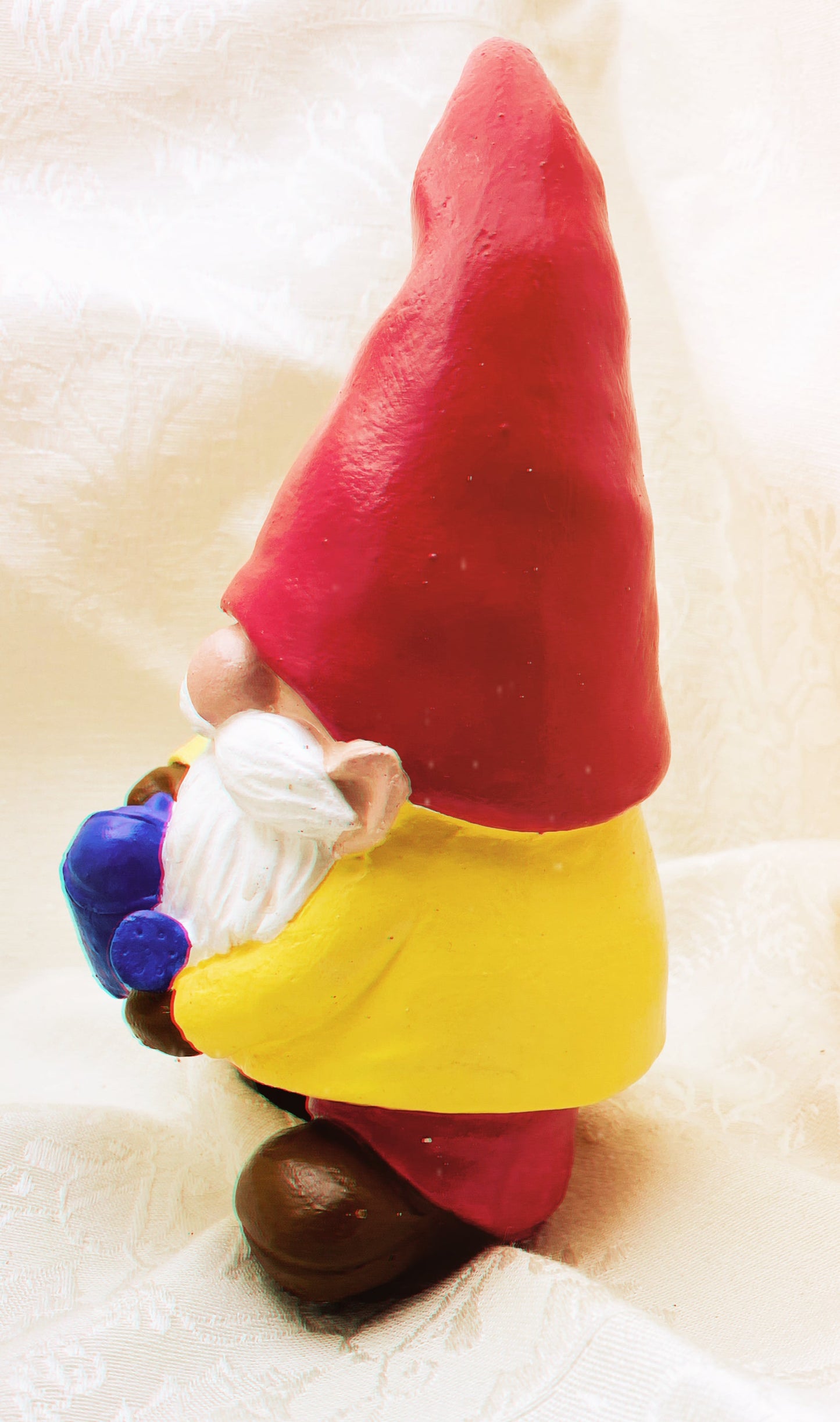 Gnome Statue, Garden Gnome, Gnome Ornament 6.25 inches (16cm) Red Hat & Monochrome