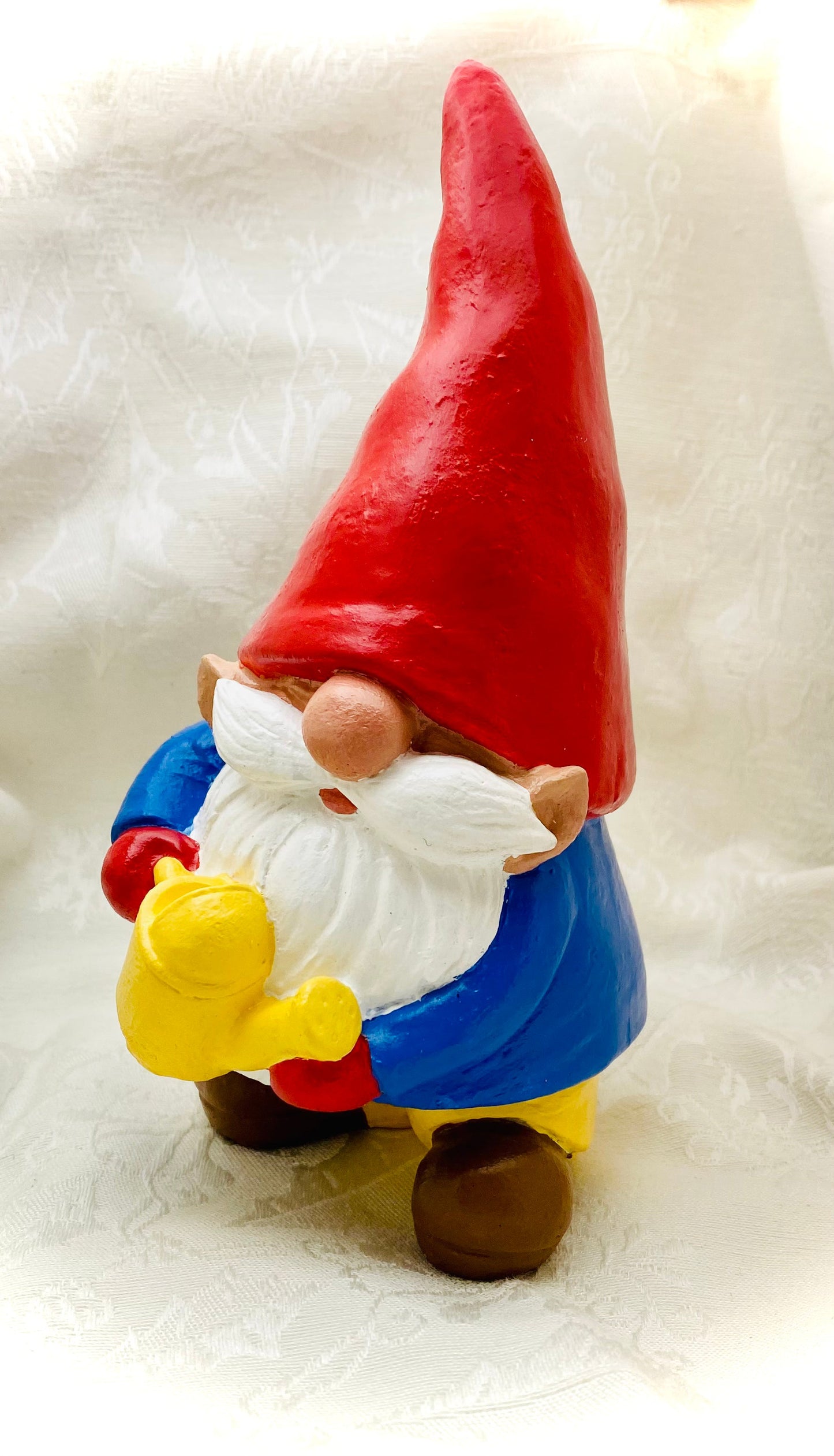 Gnome Statue, Garden Gnome, Gnome Ornament 6.25 inches (16cm) Red Hat & Monochrome