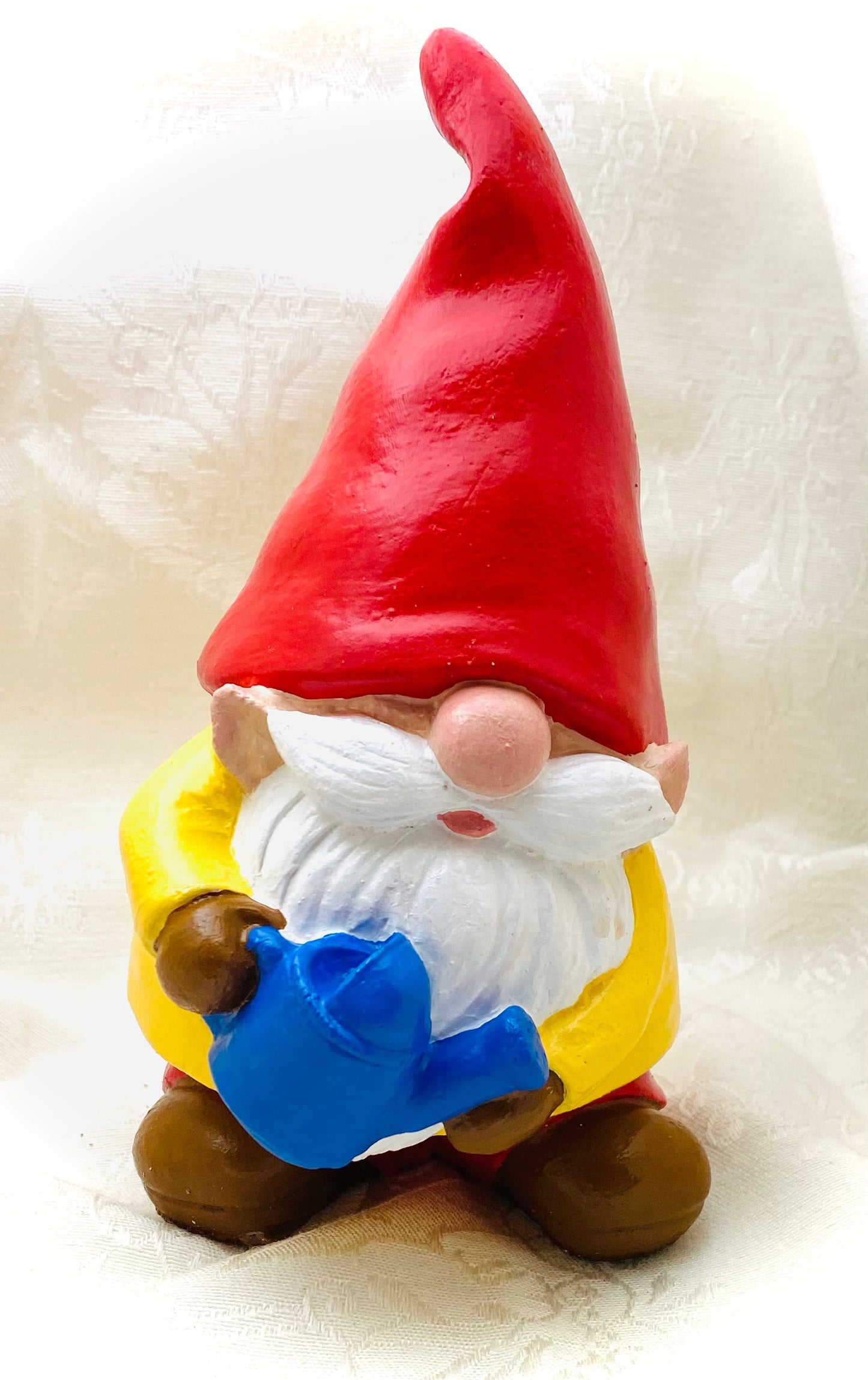 Gnome Statue, Garden Gnome, Gnome Ornament 6.25 inches (16cm) Red Hat & Monochrome