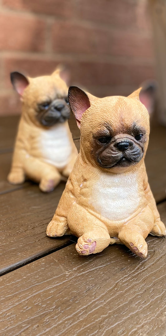 French Bulldog Concrete Statue, Frenchie Statue, Boston Terrier Statue, Ornament, Indoor/Outdoor Statue