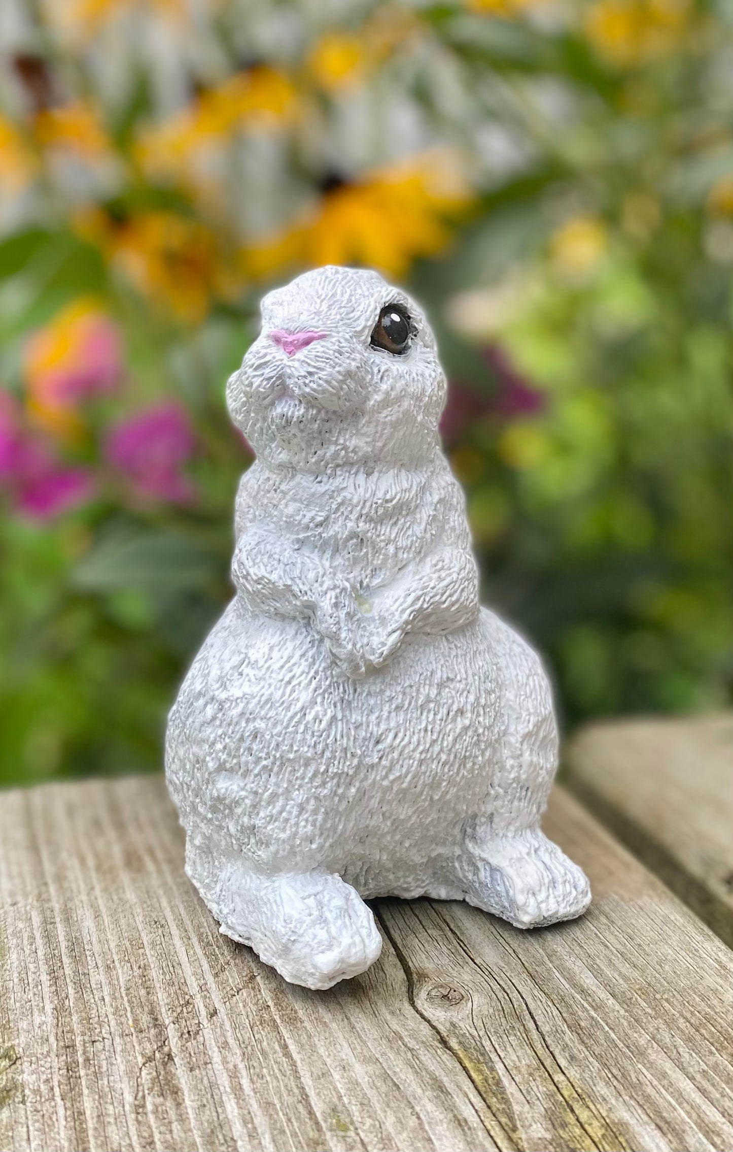 Bunny Statue Alert Pose, Rabbit Ornament, Bunny Garden Statue, Hare Statue, Indoor/Outdoor Statue