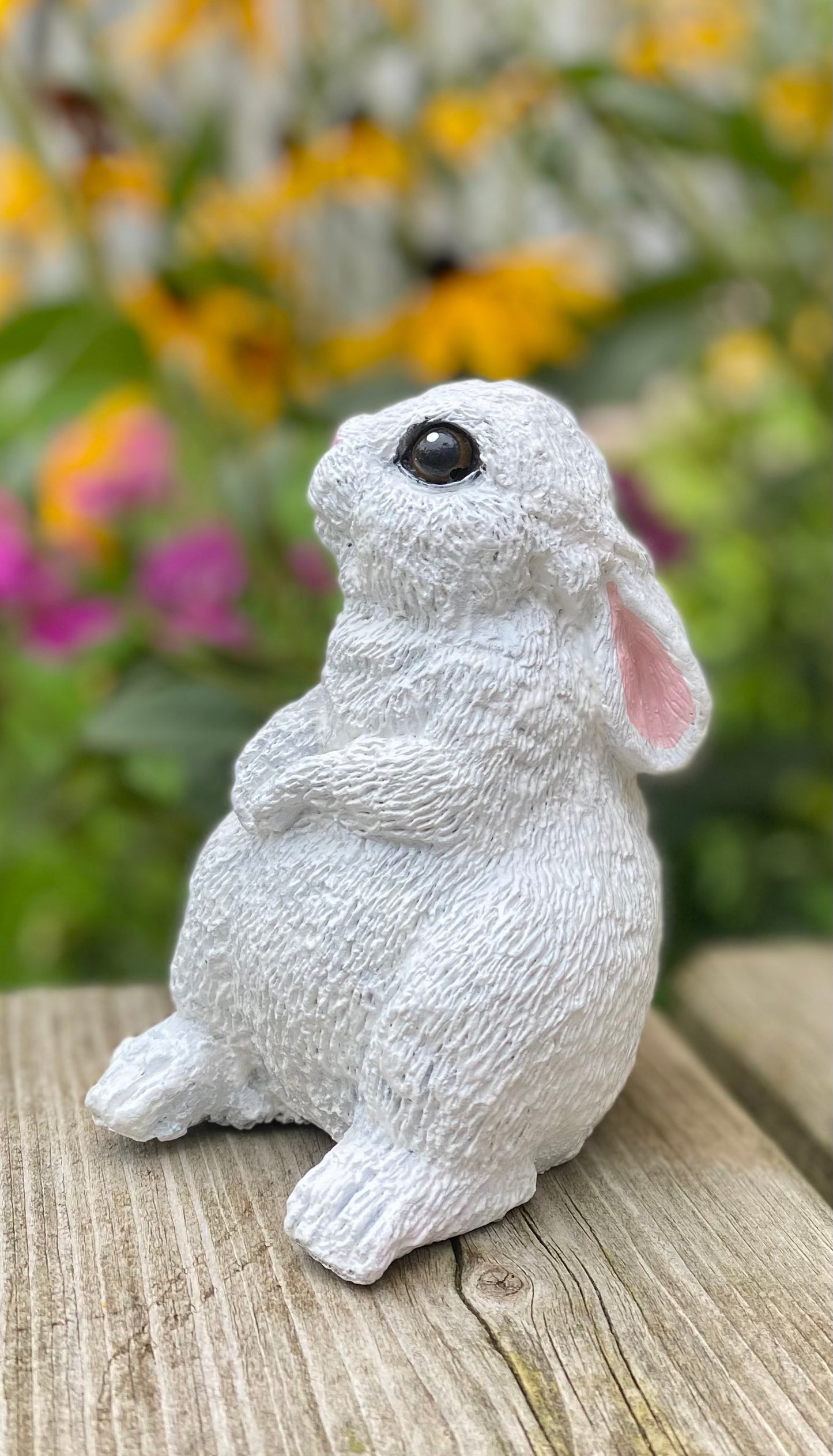 Bunny Statue Alert Pose, Rabbit Ornament, Bunny Garden Statue, Hare Statue, Indoor/Outdoor Statue