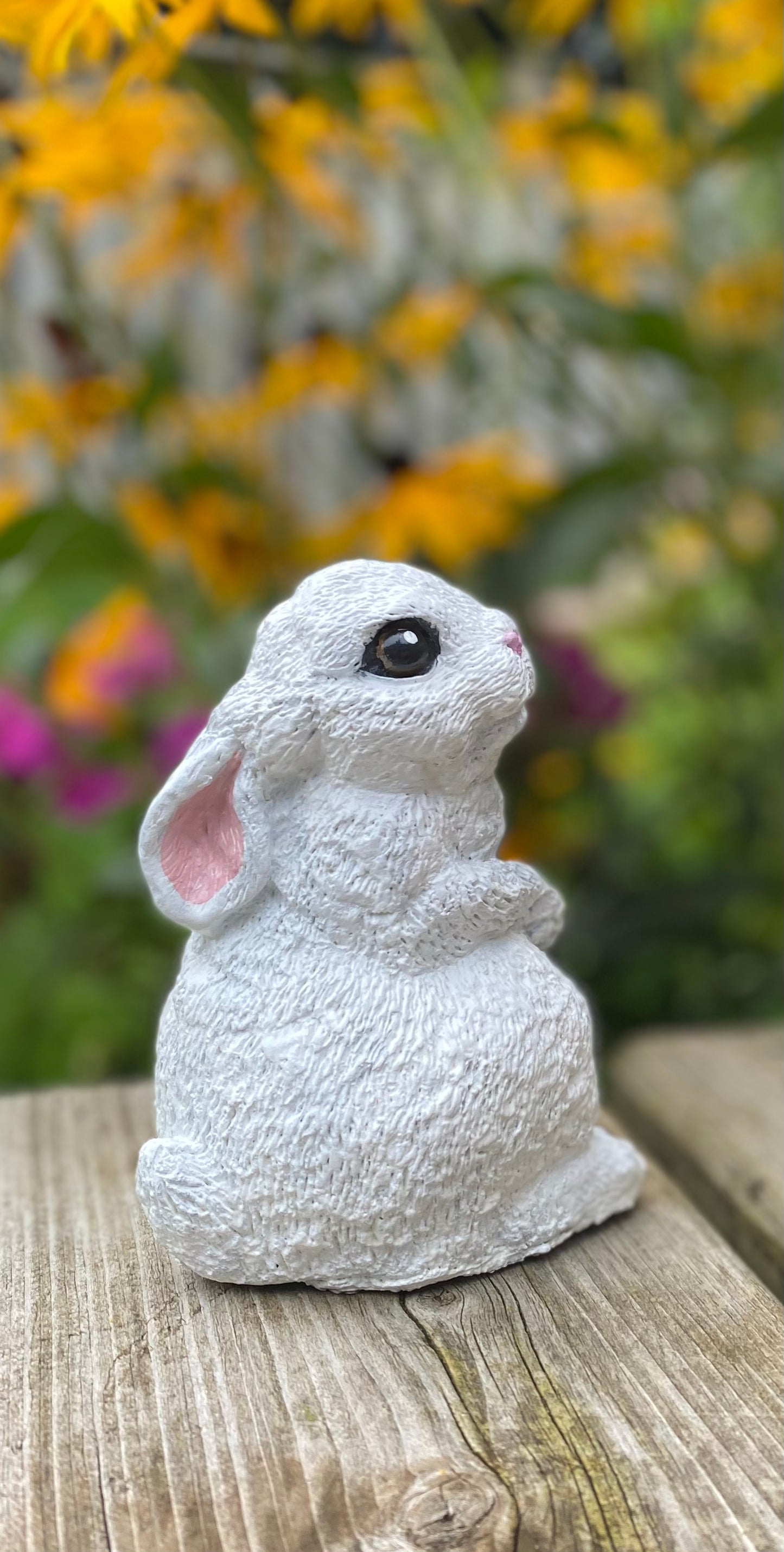 Bunny Statue Alert Pose, Rabbit Ornament, Bunny Garden Statue, Hare Statue, Indoor/Outdoor Statue