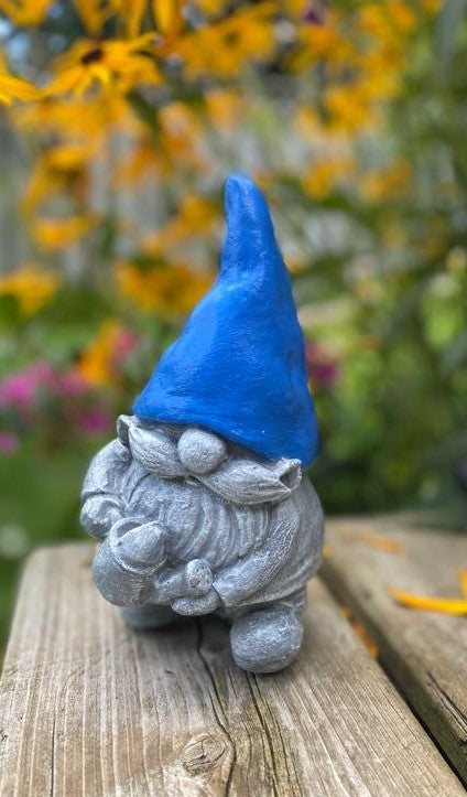 Gnome Statue, Garden Gnome, Gnome Ornament 6.25 inches (16cm) Blue Hat