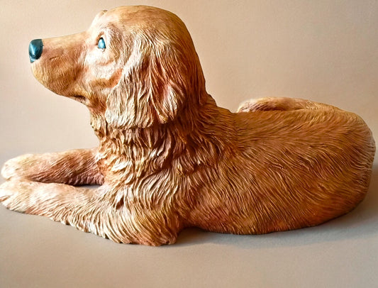 Golden RetrieverDog Concrete Garden Statue, Golden Retriever Indoor/Outdoor Statue