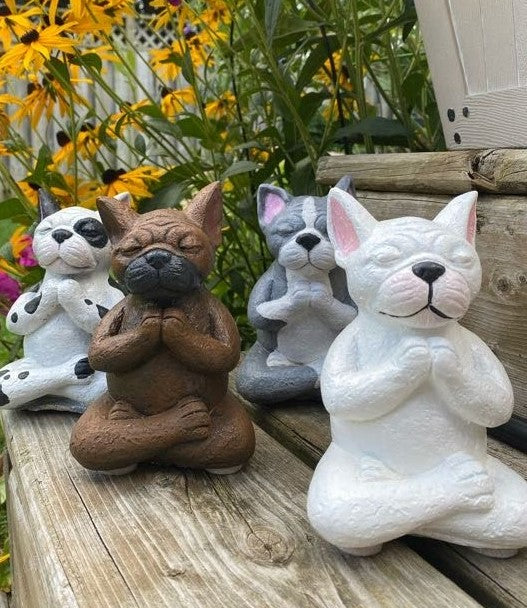 Meditating Dog Statue, Pit Bull, Pug, Bull Dog, Boxer, Boston Terrier, French Bull Dog, Mastiff Indoor/Outdoor Statue