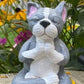 Meditating Dog Statue, Pit Bull, Pug, Bull Dog, Boxer, Boston Terrier, French Bull Dog, Mastiff Indoor/Outdoor Statue