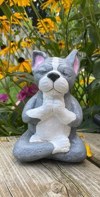 Meditating Dog Statue, Pit Bull, Pug, Bull Dog, Boxer, Boston Terrier, French Bull Dog, Mastiff Indoor/Outdoor Statue