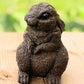 Brown Concrete Garden Bunny Rabbit Statue Front View