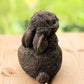 Brown Garden Bunny Rabbit Statue Rear View