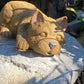 Dog Sleeping Concrete Statue, Sleepy Dog Statue, Dog Statue, Dog Ornament Indoor/Outdoor Concrete Statue