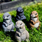 Concrete Bunny Rabbit Garden Statues Sitting up Alert