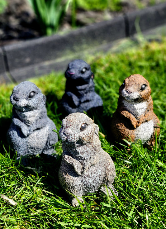 Concrete Bunny Rabbit Garden Statues Sitting up Alert