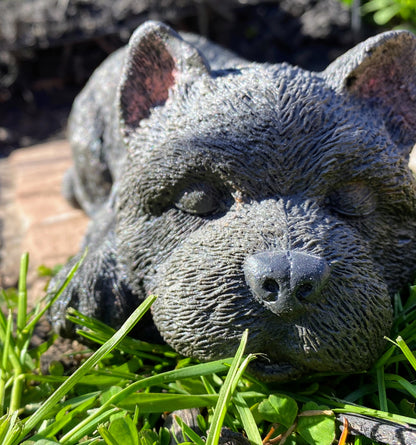 Dog Sleeping Concrete Statue, Sleepy Dog Statue, Dog Statue, Dog Ornament Indoor/Outdoor Concrete Statue