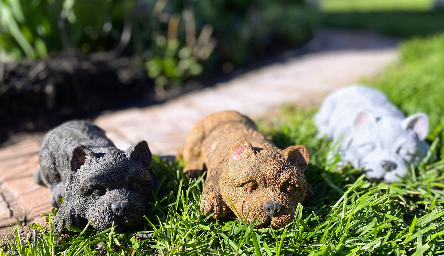 Dog Sleeping Concrete Statue, Sleepy Dog Statue, Dog Statue, Dog Ornament Indoor/Outdoor Concrete Statue