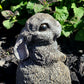 LightGreyConcrete Garden Bunny Rabbit Statue Side View