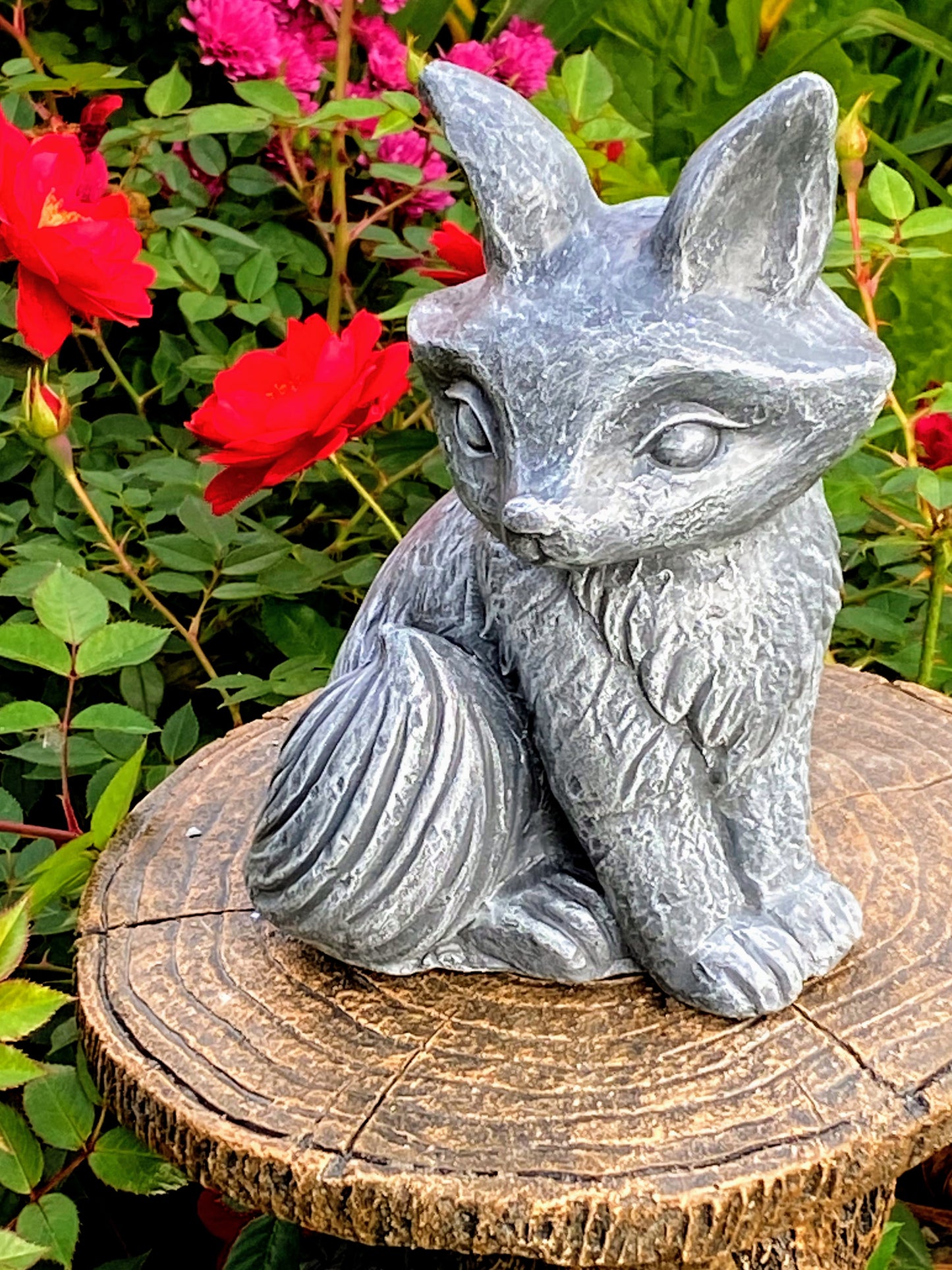 Fox Statue, Fox Concrete Statue for Garden or Indoors, Fox Ornament Indoor/Outdoor Statue