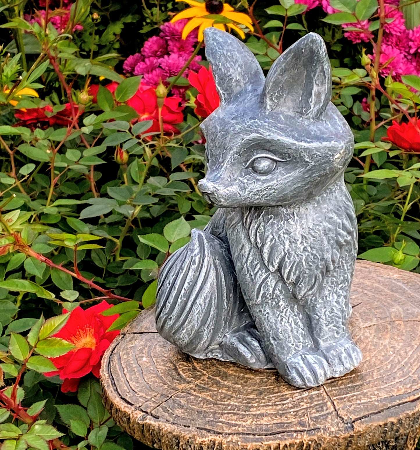 Fox Statue, Fox Concrete Statue for Garden or Indoors, Fox Ornament Indoor/Outdoor Statue