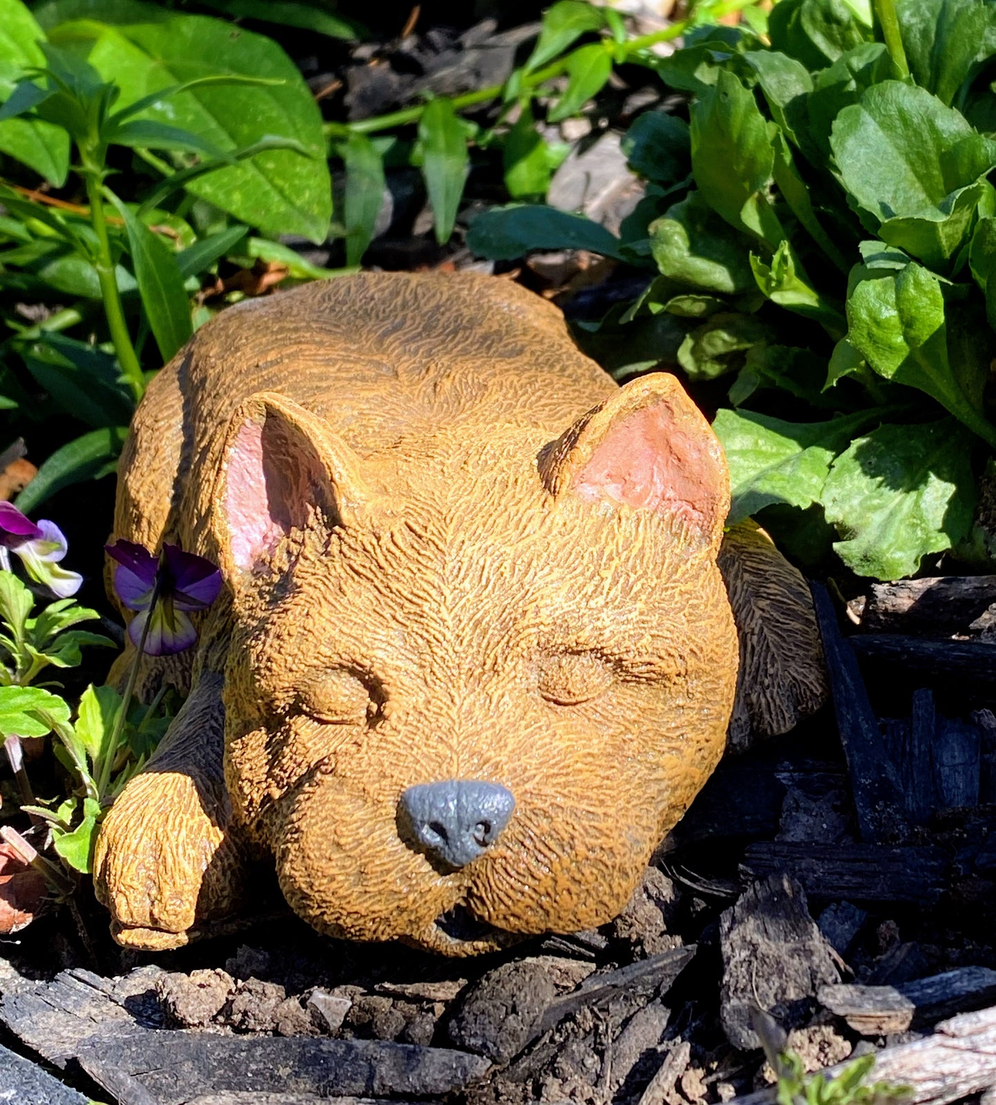 Dog Sleeping Concrete Statue, Sleepy Dog Statue, Dog Statue, Dog Ornament Indoor/Outdoor Concrete Statue